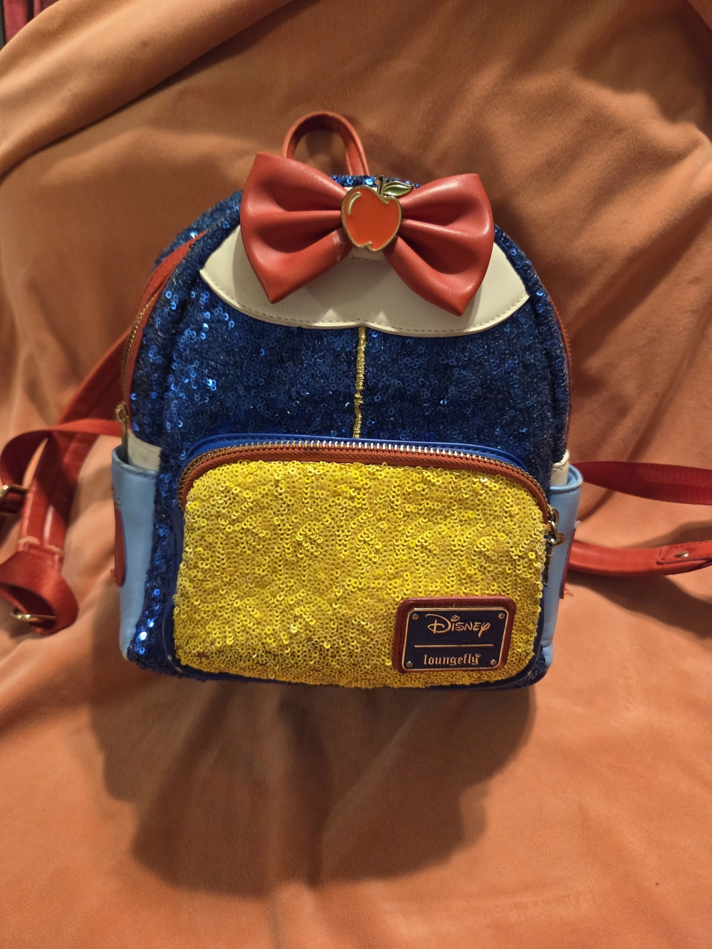 Loungefly Snow White Sequin Mini Backpack w/ NWT Wallet